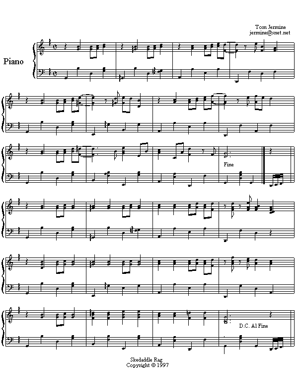 Transcrirt for Skedaddle Rag